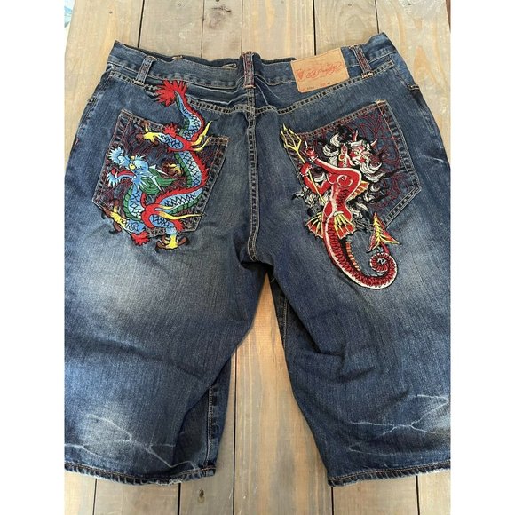 Ed Hardy Embroidered Dragon Mermaid 